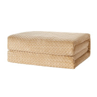 彩虹Rainbow上盖电热毯(暖身毯)双面提花法兰绒1.6米*1.3米,奶牛驼 T1613-T