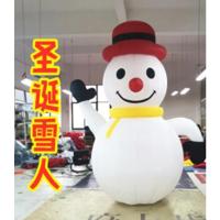 充气圣诞老人卡通气模爬墙夜光雪人圣诞树小火车圣诞布置拱门活动 -8米雪人+风机/