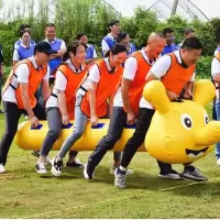 趣味运动会道具充气毛毛虫活动竞速团建拓展器材 -5人座成人款毛毛虫/
