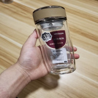 水晶貴族 品茗茶水分离杯双层隔热带茶漏滤网玻璃杯