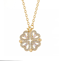 CROCUS一式多戴心形四叶草项链黄色CRSN0106