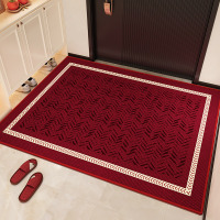 红色喜庆新年入户门地垫家用玄关高级感进门门垫吸水防滑耐脏脚垫