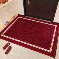 红色喜庆新年入户门地垫家用玄关高级感进门门垫吸水防滑耐脏脚垫