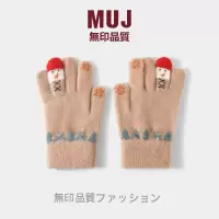 可爱雪人毛线针织手套女冬季学生卡通可触屏加厚保暖骑行防寒