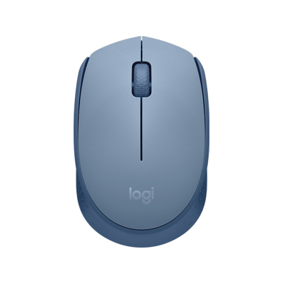罗技(Logitech)M172 线鼠标 办公鼠标 左右手适用 双侧防滑纹理 带无线2.4G接收器 品月蓝