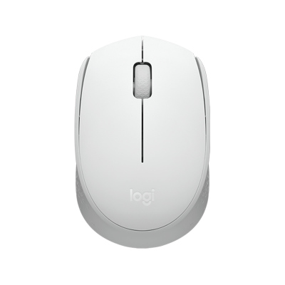 罗技(Logitech)M172 线鼠标 办公鼠标 左右手适用 双侧防滑纹理 带无线2.4G接收器 珍珠白