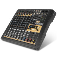 狮乐(SHILE)天琴十五号 专业8路调音台 会议室远程视频线上会议调音设备 舞台活动演出开会混响器