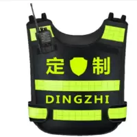 反光背心 高档热熔压字交通反光衣可定制印字 黑色 定制 地勤