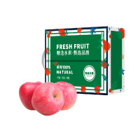 嗨果粒陕西洛川红富士苹果精选9粒单果重量:250g-300g 净重:5斤左右新鲜水果生鲜节日送礼