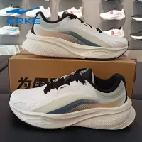 鸿星尔克男鞋运动鞋11124302107 微晶白黑/翠涛色002