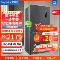 荣事达465升生态养鲜纤薄嵌入式风冷无霜一级能效十字对开双开四开门电冰箱 R465FCAM