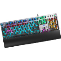 狼蛛(AULA)F2088 机械键盘 有线键盘 游戏键盘 108键背光键盘 宏编程 电脑键盘 黑色 黑轴 精英版