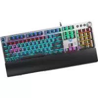 狼蛛(AULA)F2088 机械键盘 有线键盘 游戏键盘 108键背光键盘 宏编程 电脑键盘 黑色 黑轴 精英版