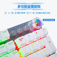 狼蛛(AULA)F2088机械键盘 有线键盘 游戏键盘 108键背光键盘 宏编程 电脑键盘 银白色 青轴 精英版