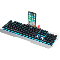 狼蛛(AULA)F3010机械手感键盘 游戏键盘 有线键盘 背光发光台式电脑笔记本网吧外设吃鸡 冰蓝光 灰色