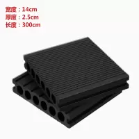 塑木地板整体尺寸3.7m*1.8m,黑色厚25mm圆孔条纹(H)