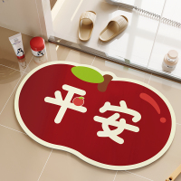 浴室地垫门口防滑垫红色厕所浴室专用硅藻泥吸水垫卫生间家用脚垫