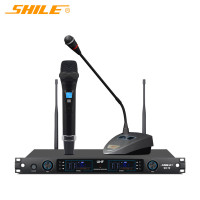 狮乐(shile)SH-12一手持话筒一鹅颈话筒 会议舞台家用KTV无线话筒 无线麦克风演出卡拉OK