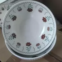 晋宝源碗盘子菜盘家用时尚釉下彩复古小花吃饭碗简约家用饭碗汤碗餐具 小花4.5英碗[2个]