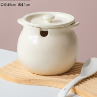 晋宝源陶瓷猪油罐耐高温家用厨房红油罐子油泼辣子调料罐装油罐 奶白1100ML