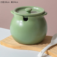 晋宝源陶瓷猪油罐耐高温家用厨房红油罐子油泼辣子调料罐装油罐 抹茶绿1100ML