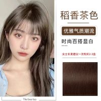 泡泡出彩染发膏植物流行色显白染发剂黑色男女纯遮盖白发时尚自己在家染发 稻香茶色/可盐可甜(热门颜色)