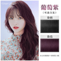 泡泡出彩染发膏植物流行色显白染发剂黑色男女纯遮盖白发时尚自己在家染发 葡萄紫/(盖白流行色)