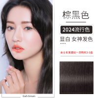 泡泡出彩染发膏植物流行色显白染发剂黑色男女纯遮盖白发时尚自己在家染发 棕黑色(可盖白发)