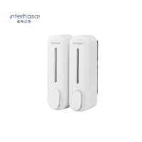 英特汉莎 酒店手动双头皂液器浴室挂壁式洗发水沐浴露盒