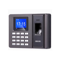 得力 2250指纹考勤机(银黑) 大容量免软件打卡机自动生成报表考勤机