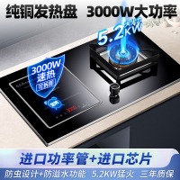 新飞电气两用一体燃气灶 台嵌两用九腔气电灶 一电一气电磁炉3500W钢化玻璃煤气灶液化气A029-3