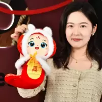 2025蛇年吉祥物公仔新年礼物毛绒玩具春节年会礼品定制生肖蛇披风蛇