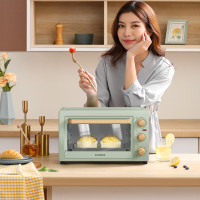 柏翠家用电烤箱20L容量多功能烘焙 PE2022 草绿色 20L