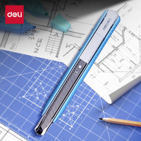 得力 2086-蓝 裁纸刀 小号-蓝色-自动锁定(145*20mm)5把 单位:把