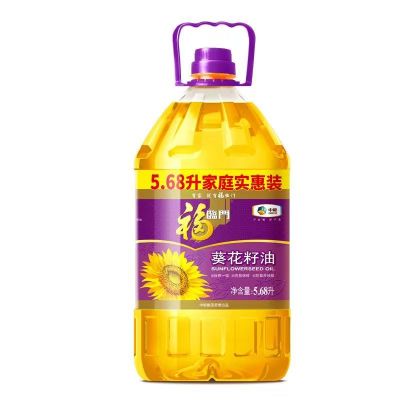 中粮福临门压榨一级葵花籽油5.68L桶装家庭实惠装食用油