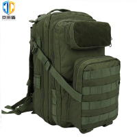 京采盾户外战术背包迷彩双肩包训练装备野营涤纶加密600D3P背包军绿色