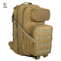 京采盾户外战术背包迷彩双肩包训练装备野营涤纶加密600D3P背包泥色