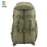 京采盾 户外战术背包65L露营背囊登山包迷彩多功能双肩大背包军绿色
