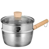 炊大皇(COOKER KING) 日式雪平锅奶锅婴儿辅食汤奶锅带蒸屉18cm 电磁炉通用JA18SP
