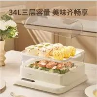 OIDIRE 电蒸锅34L多功能电蒸锅电蒸箱多层蒸汽锅34L大容量家用多用途蒸锅全透明视窗 ODI-DZ01电蒸锅