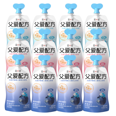 简爱酸奶 父爱配方0% 2% 4% 100g(三种口味,各4袋)(3-7天内顺丰冷链发货)