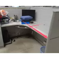 鑫广顺 L型办公卡座1200*1500*高1300mm 单人位 含活动柜、键盘、主机托 含安装 单位:个