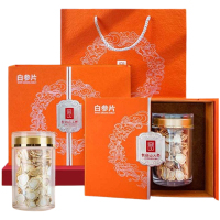 长白山人参白参片含皂苷丰富菊花芯纹白参片干货礼盒50g*2罐