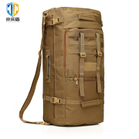 京采盾60L大容量户外迷彩登山背包军迷徒步野营战术多功能双肩背包泥色