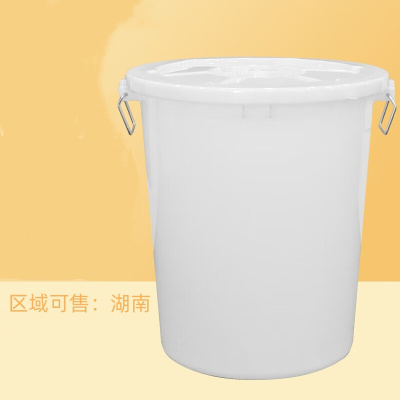 天臣玖号 大号塑料圆形大容量水桶酒店厨房工业环卫物业垃圾桶 带盖100升白色-单位:个