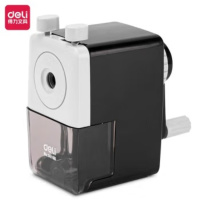 得力(deli)削笔机 办公卷笔刀手摇削笔机学生铅笔削笔器转笔刀笔刨转笔刀 0616B黑色