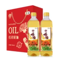 中粮福临门 塔原纯正红花籽油礼盒900ml*2 1个