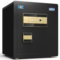 虎牌保险柜家用办公小型国标认证保险箱45cm指纹密码全钢防盗财务专用保密柜 尊虎系列 商务黑