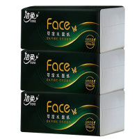 洁柔抽纸黑色face无香味3层100抽*3包BR231-48R
