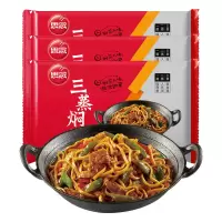 思念三蒸焖面加热即食冷冻方便速食猪肉豆角焖面400克*3盒